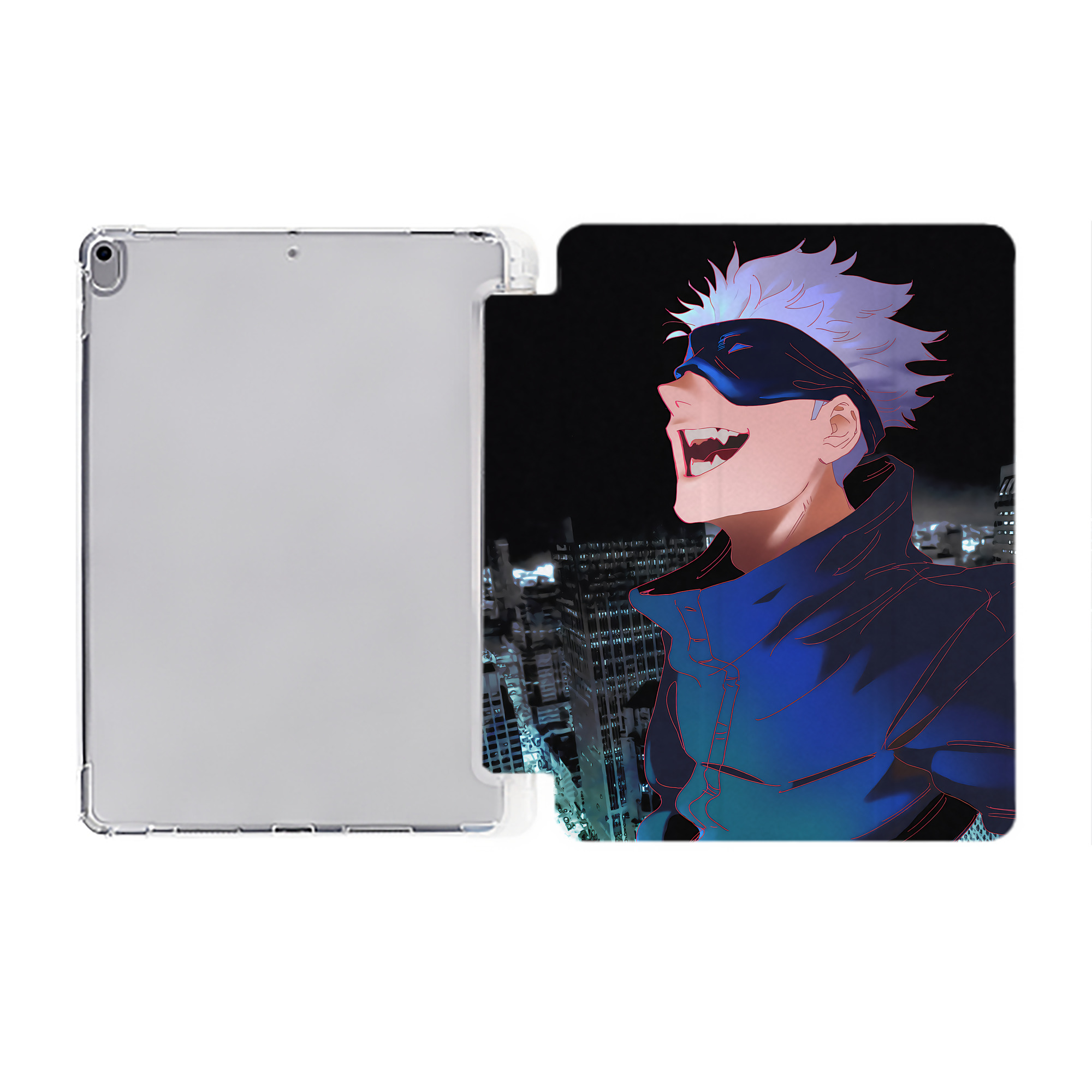 （画像用） 呪術廻戦 Jujutsu Kaisen IPad ケース ペン収納付き 三つ折りスタンド PUレザー×シリコン 対応機種9.5/10.5/10.9インチ